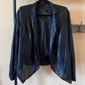 Buffalo David Bitton Black Sequin Waterfall Blazer | Size M | Night Out Statemen